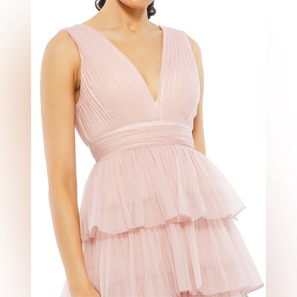 Ireena for Mac Duggal PINK ruffle layer evening gown - Picture 2 of 4